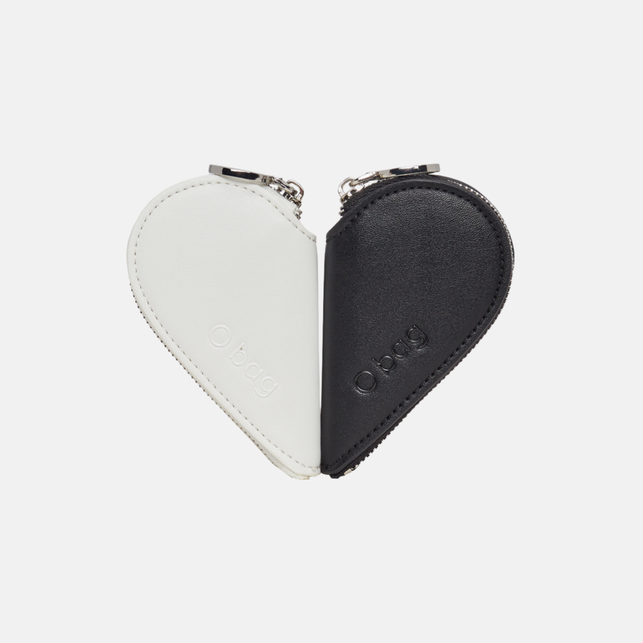Caroline bölünebilir kalp şekilli siyah/beyaz bozuk para cüzdanı