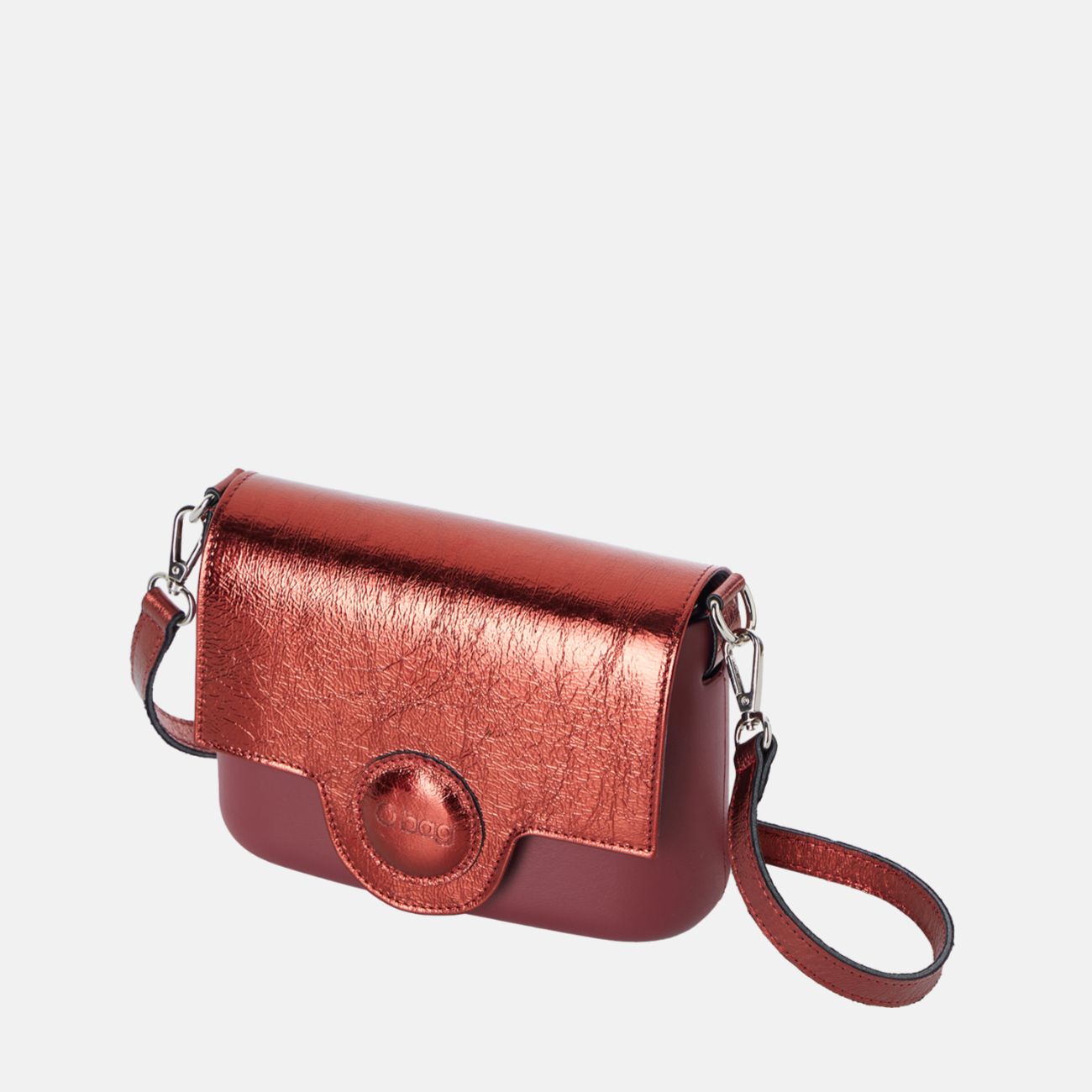 O pocket ışıltılı bordo tasarım çanta