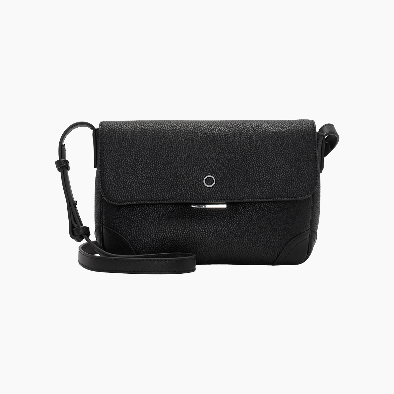 O bag nubby siyah çanta