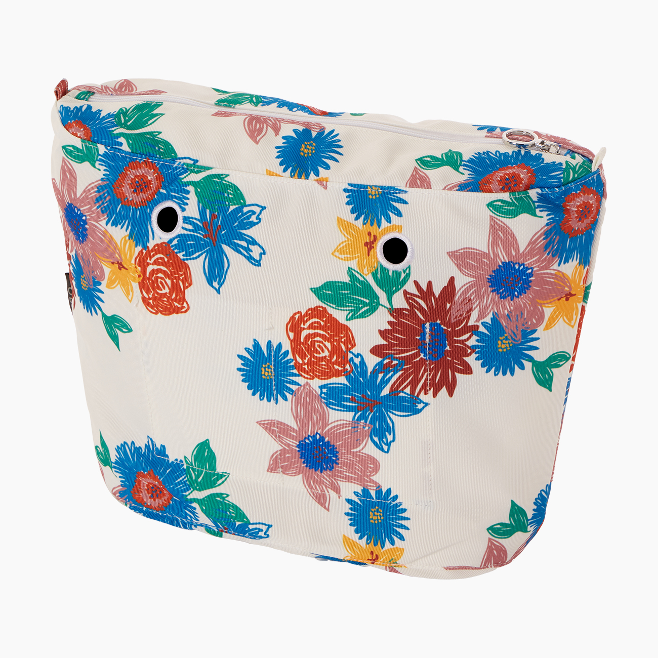 O bag kanvas kumaş çiçek desen iç çanta