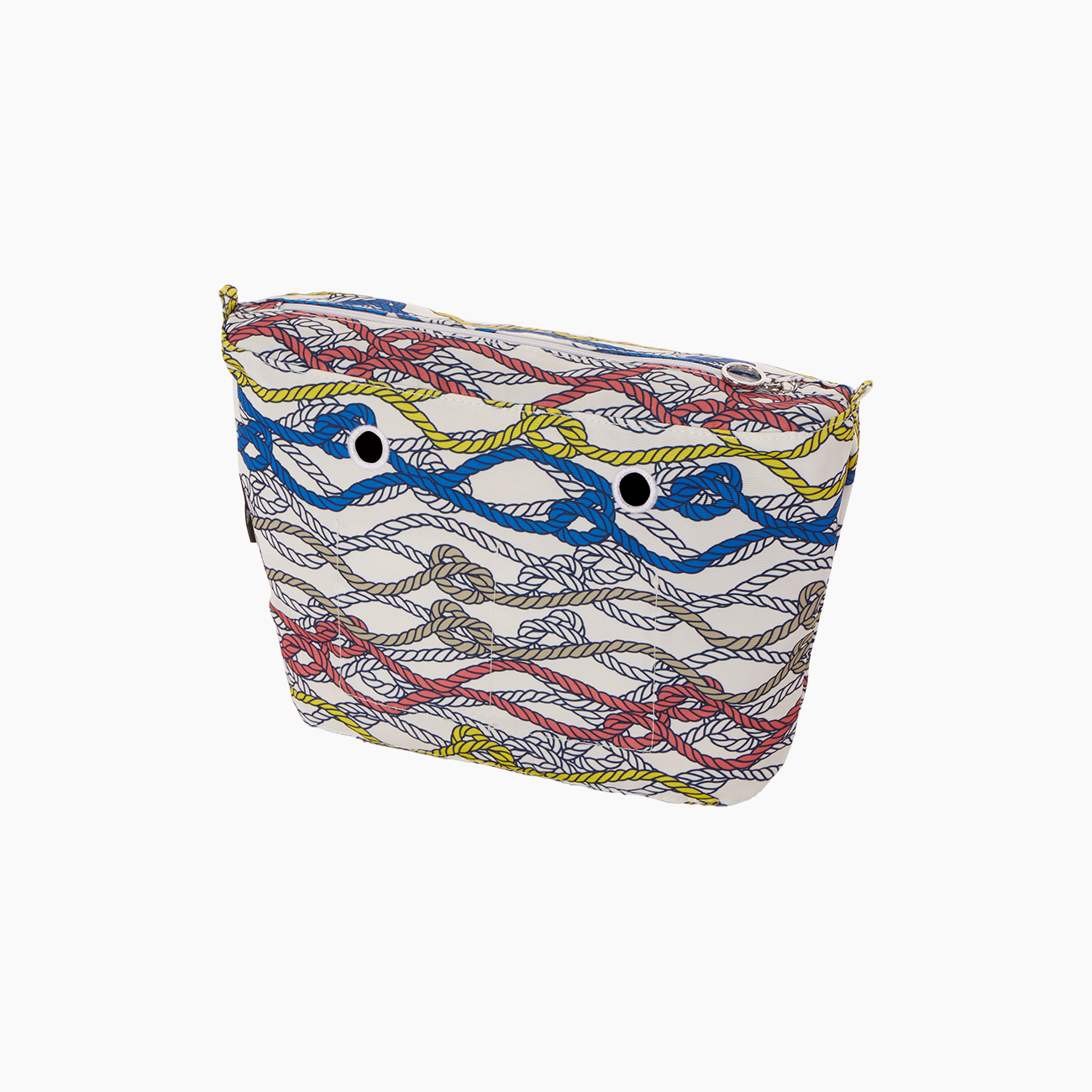 O bag mini kavas kumaş halat desen erika pembe/deniz mavi/frezya sarı iç çanta
